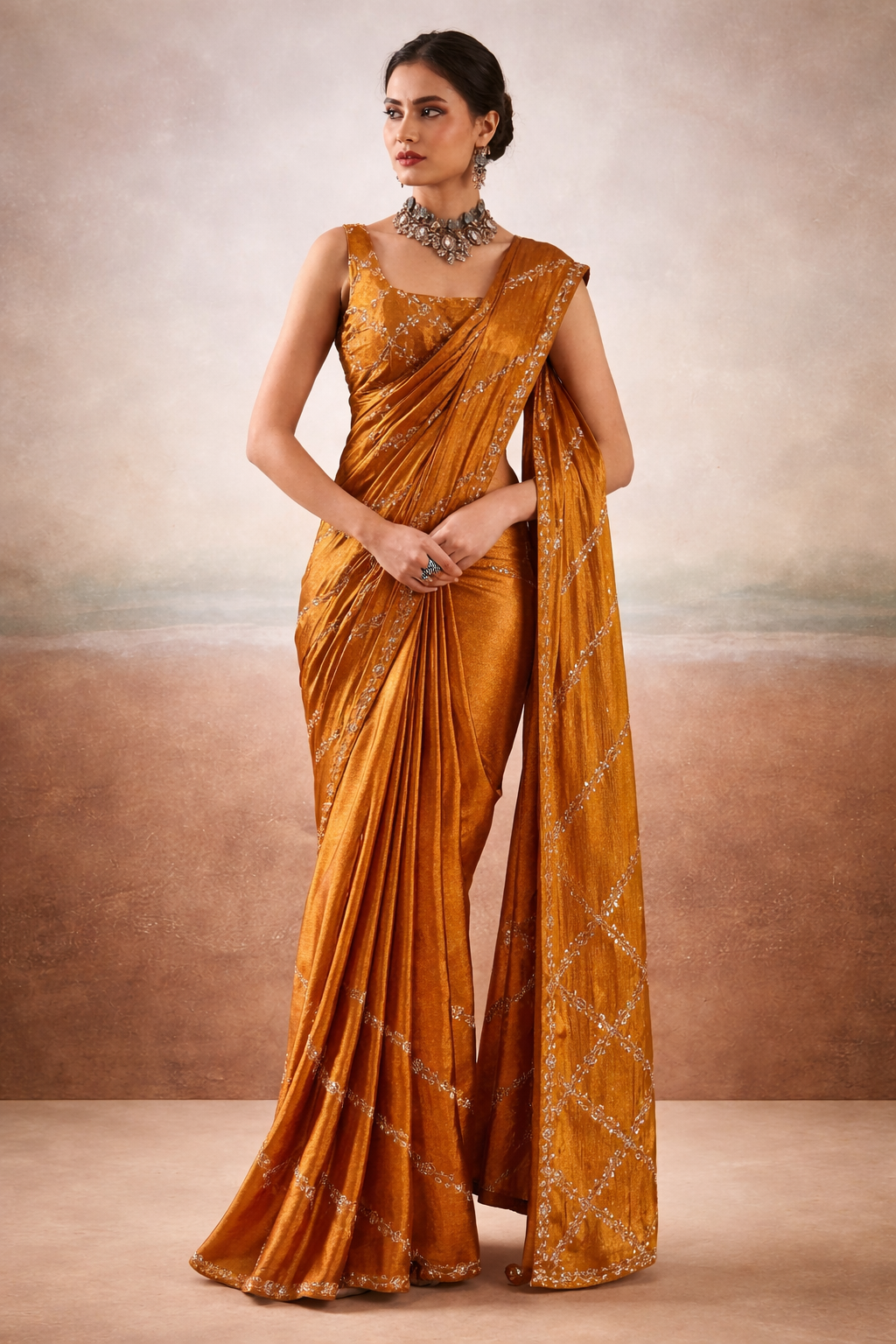 DESIGNER FANCY SILK SEQUENCE WORK SAREE