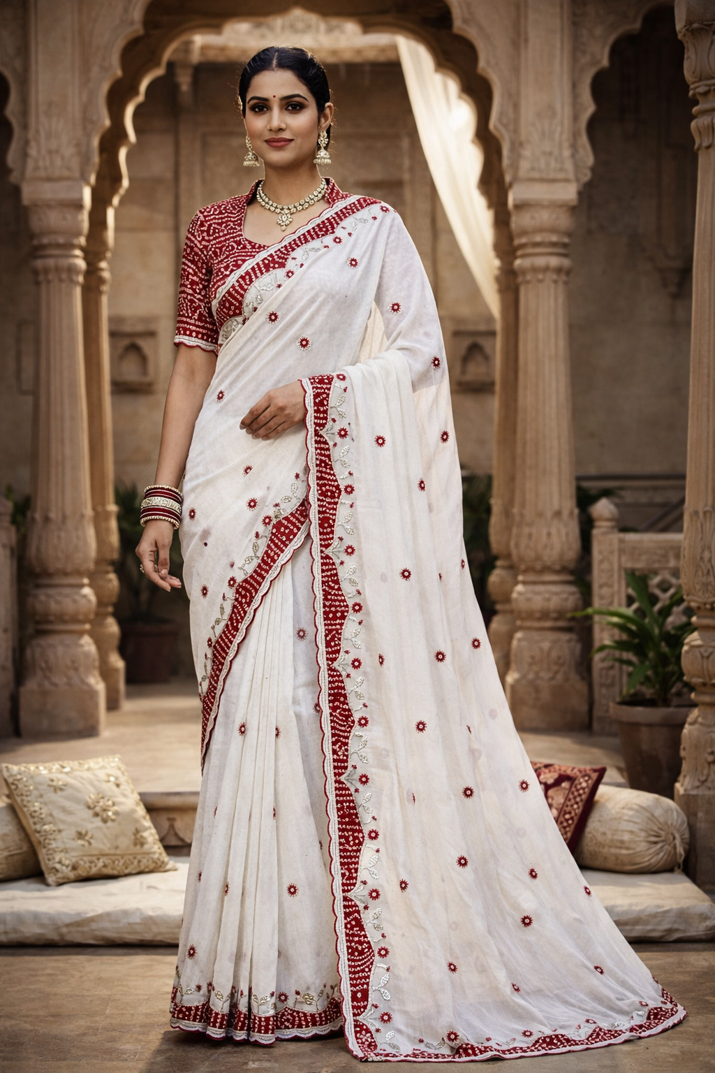 Royal Peach Elegance Saree