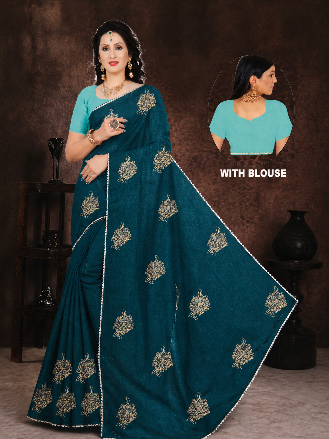Royal Green Jagrata Saree