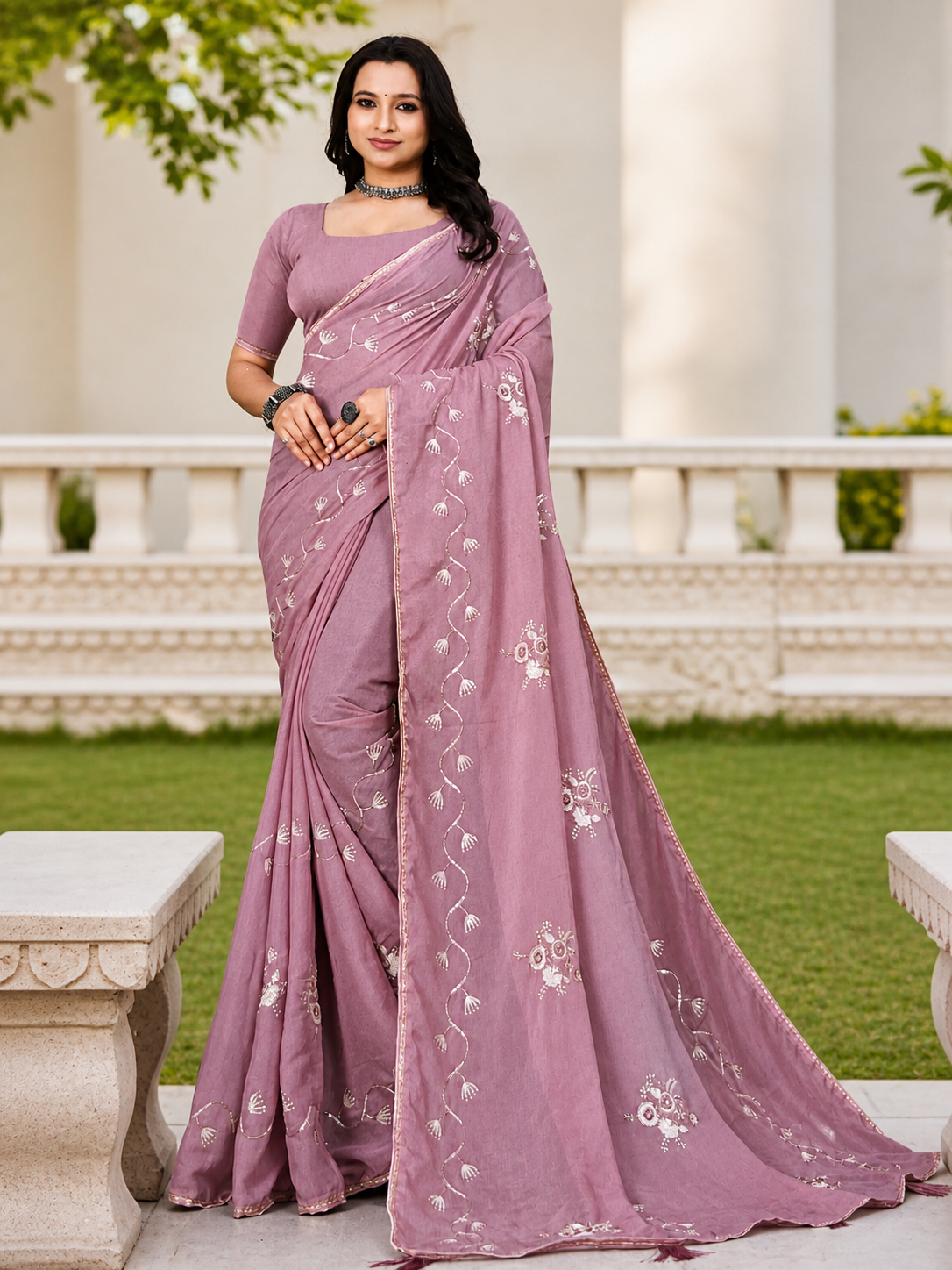 Premium Designer Embroidery Saree
