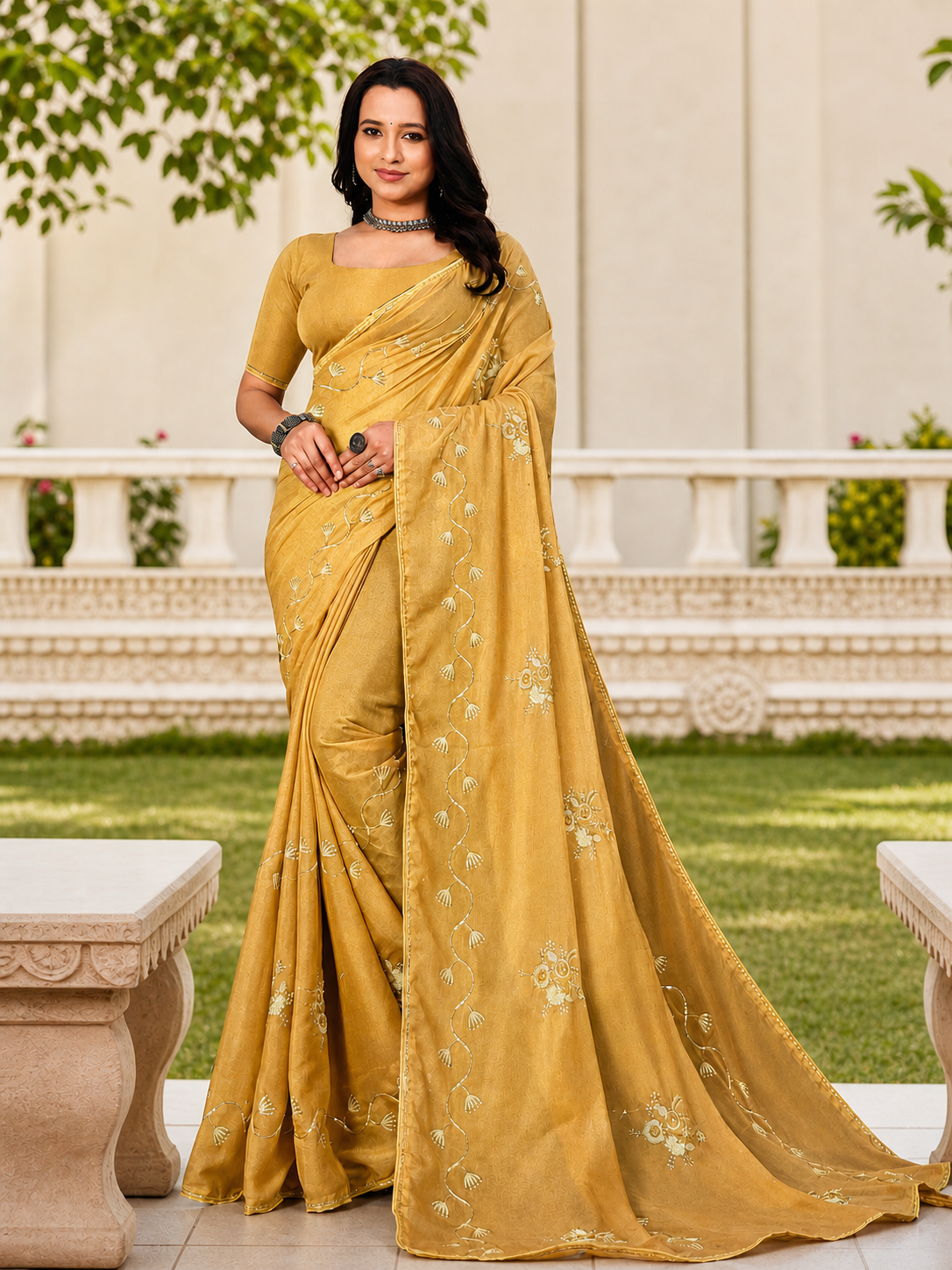 Premium Designer Embroidery Saree