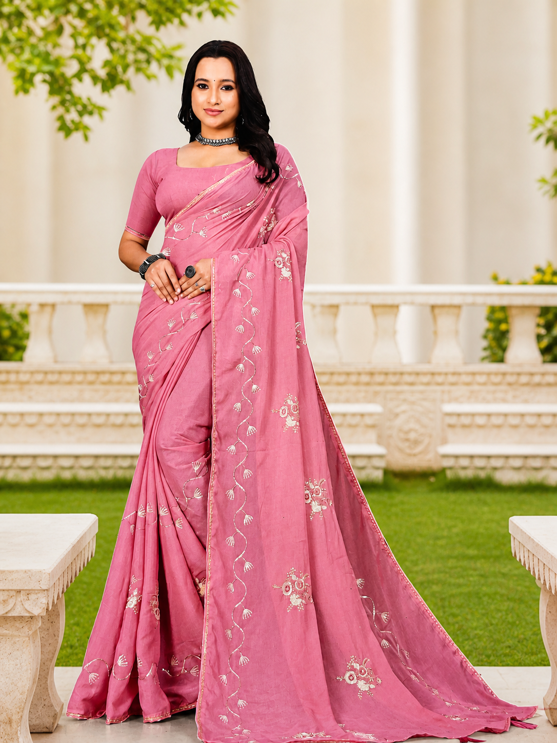 Premium Designer Embroidery Saree