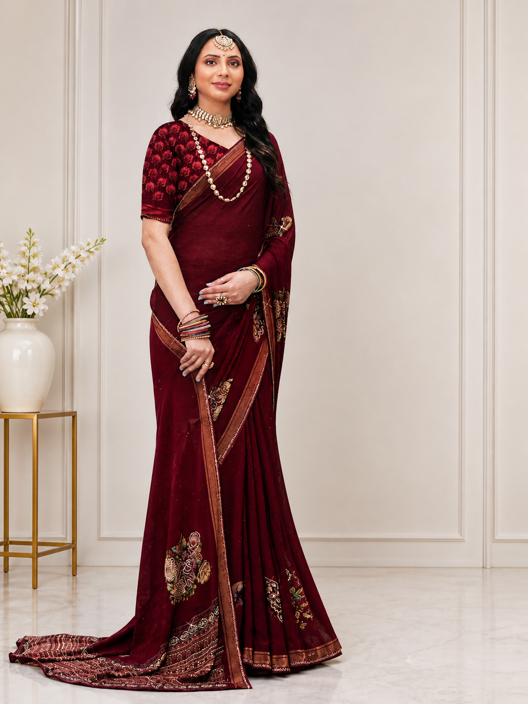 Royal Embroidery Designer Saree