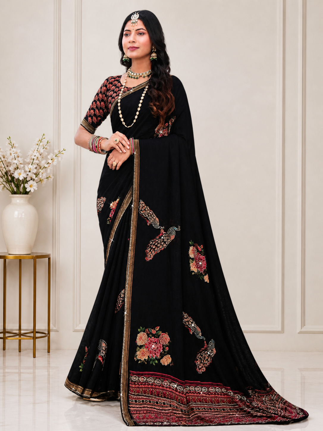 Royal Embroidery Designer Saree