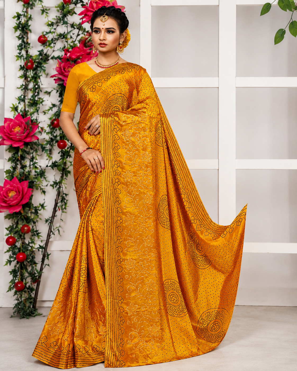 Royal Diamond Work Bandhani Saree ❤️✨