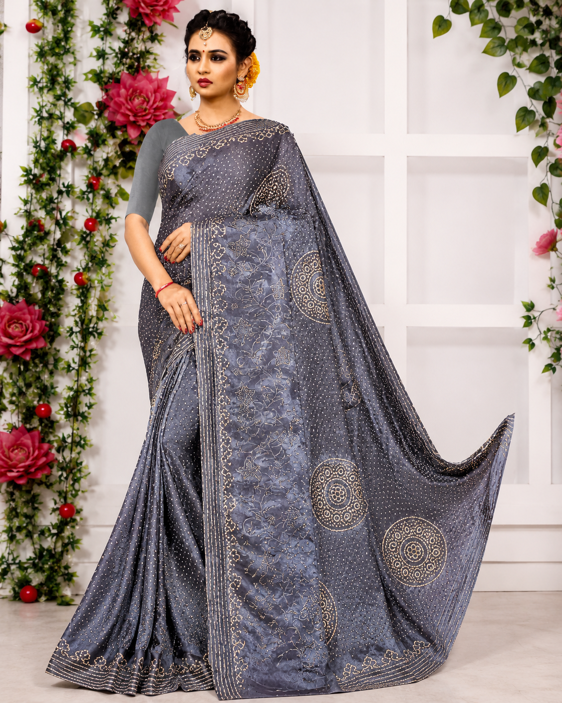 Royal Diamond Work Bandhani Saree ❤️✨