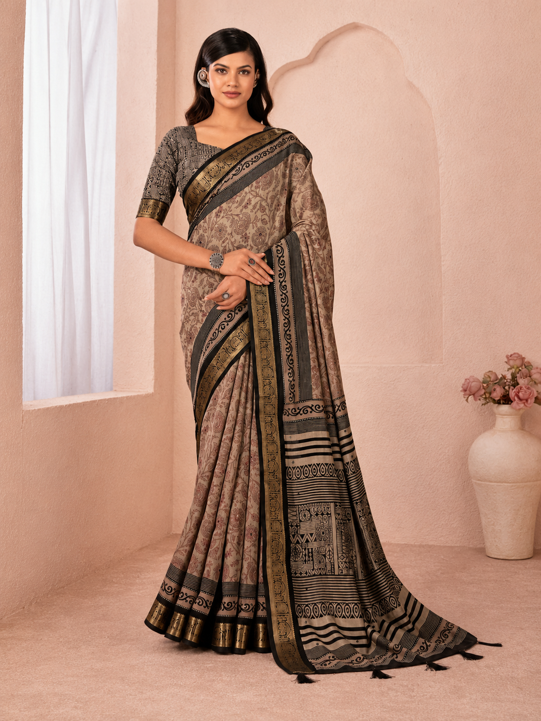 Royal Floral Mal Cotton Saree