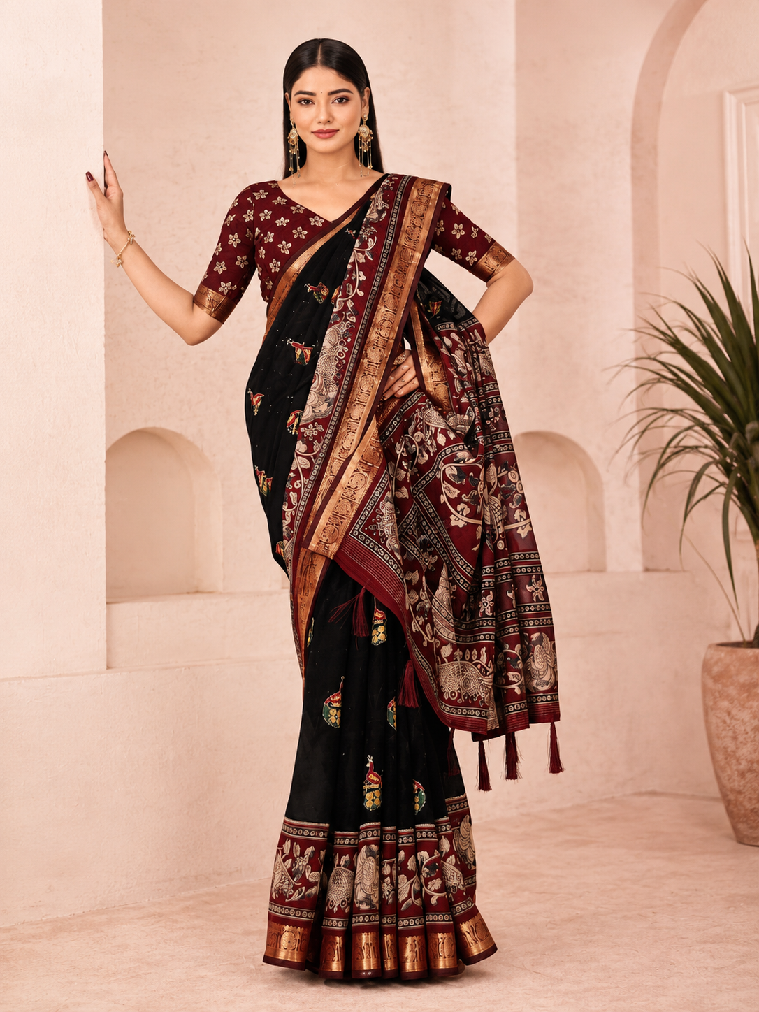 Royal Rangoli Cotton Saree