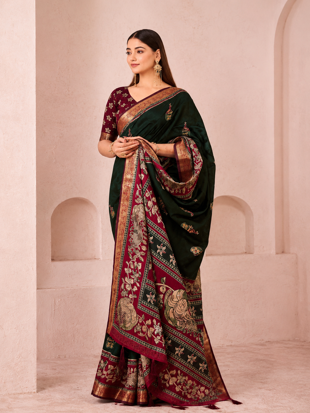 Royal Rangoli Cotton Saree