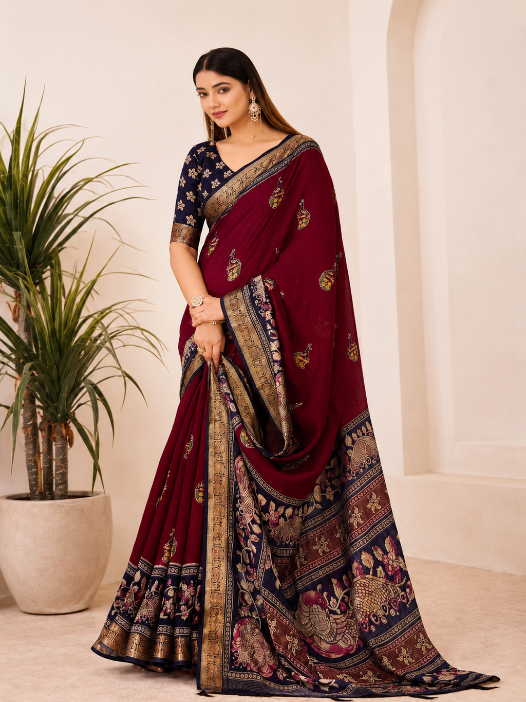 Royal Rangoli Cotton Saree