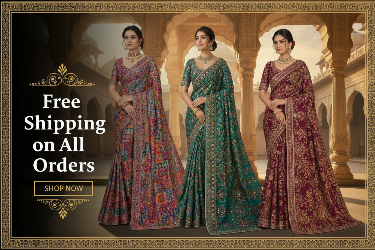 Free Shipping Saree Hero Banner with Shop Now