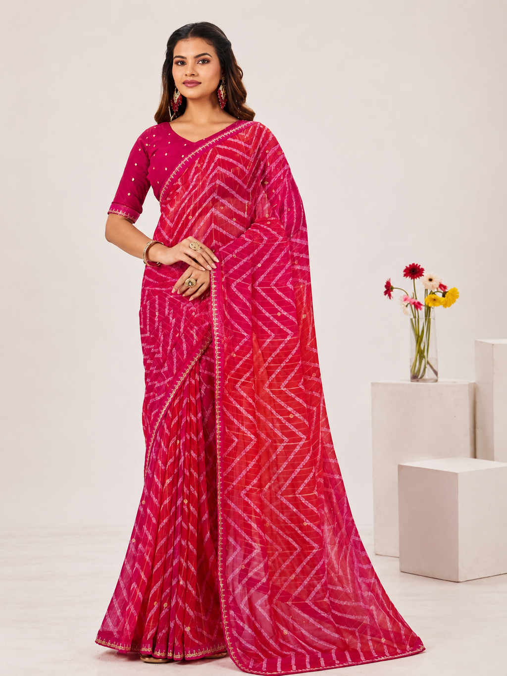 Sunshine Leheriya Saree