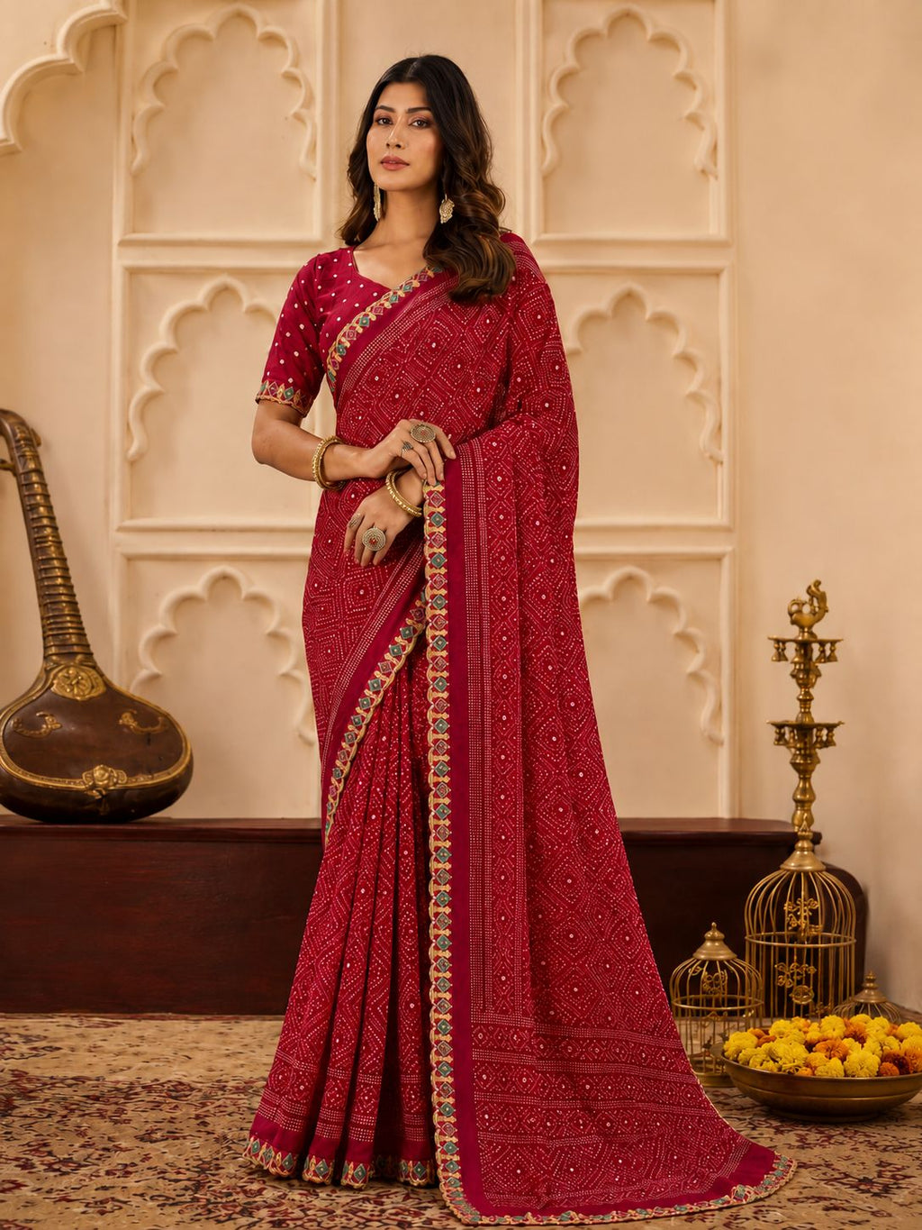 Royal Bandhej Saree