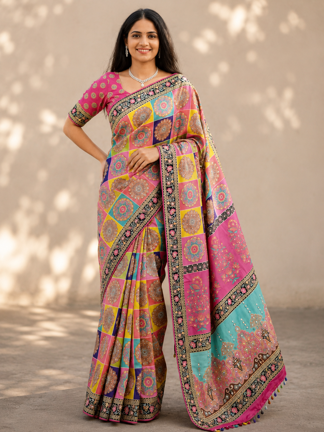 Royal Multi-Colour Patchwork Saree