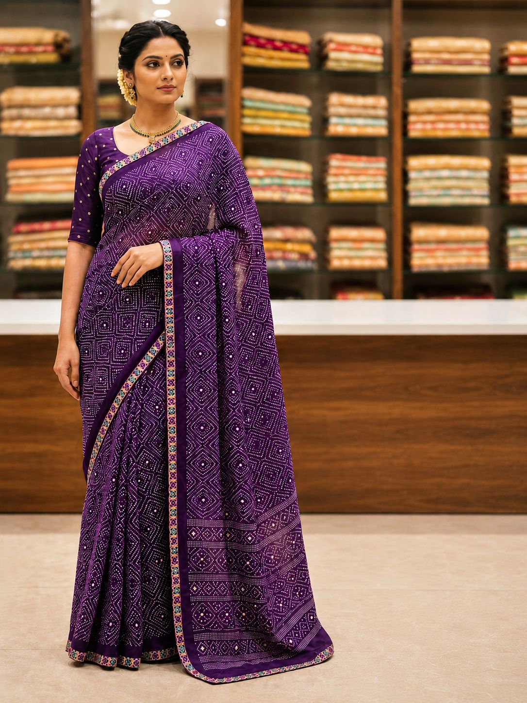 Royal Bandhej Saree
