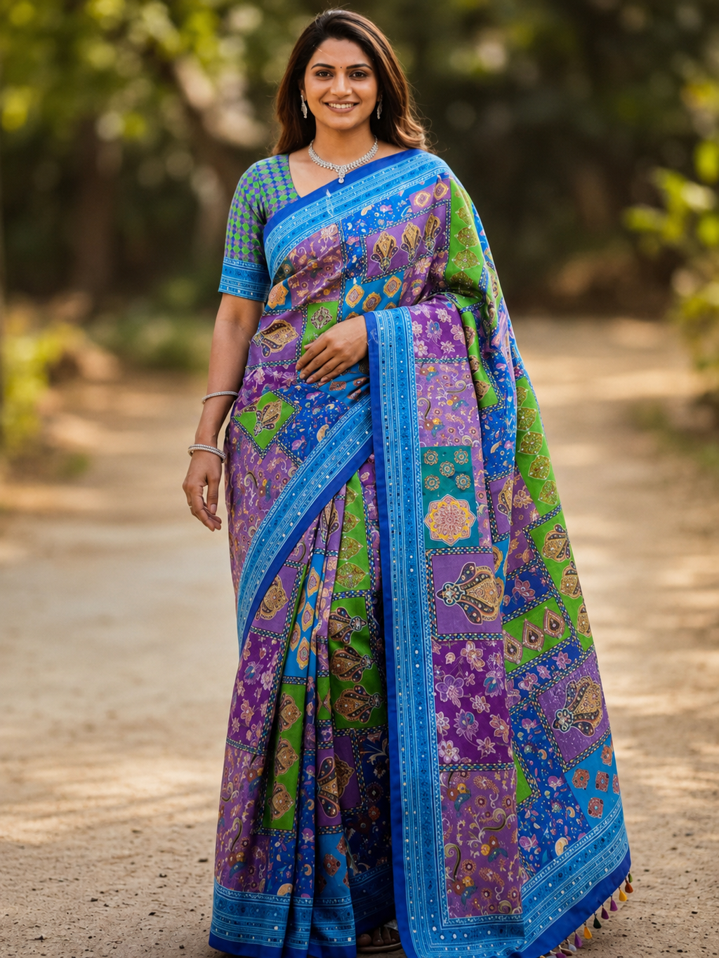Royal Multi-Colour Patchwork Saree
