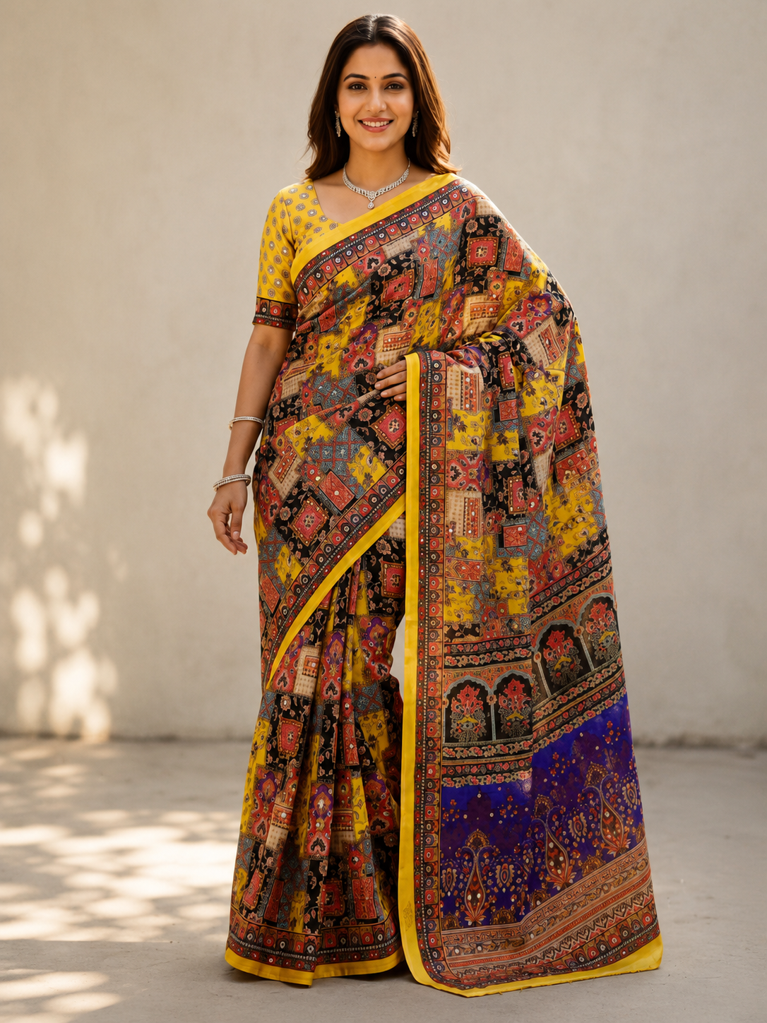 Royal Multi-Colour Patchwork Saree