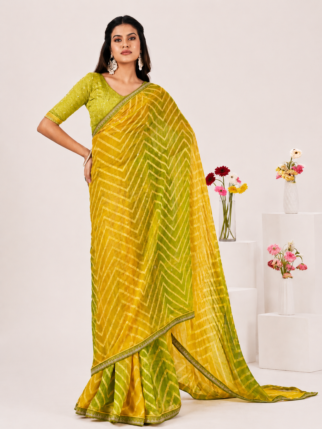 Sunshine Leheriya Saree